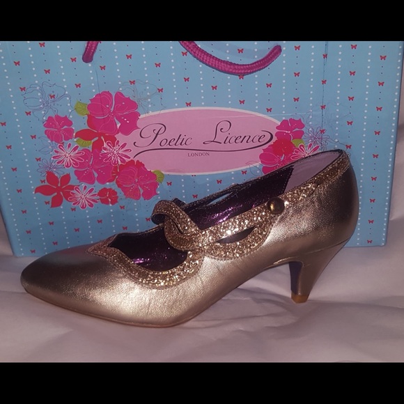 Poetic License gold dorothys dream shoes glitter Size 8 - Picture 2 of 11